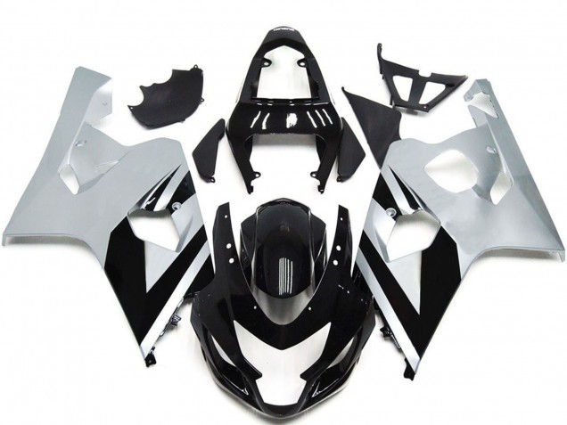 Migliori Carene Moto Suzuki GSXR 600 / GSXR 750 2004-2005 - Bianco Nero Lucido OEM Stile