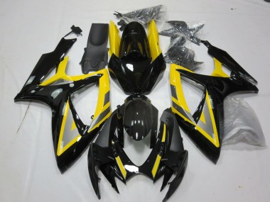 Migliori Carene Moto Suzuki GSXR 600 / GSXR 750 2006-2007 - Giallo Argento Nero Lucido