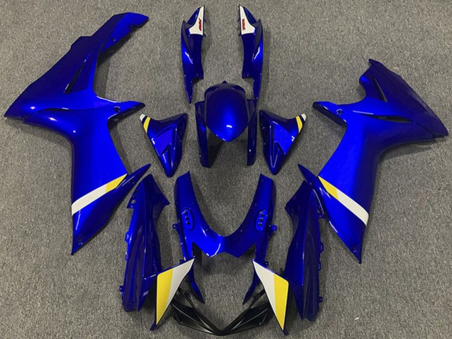 Migliori Carene Moto ABS Suzuki GSXR 600 / GSXR 750 2011-2024 - Blu Bianco Giallo