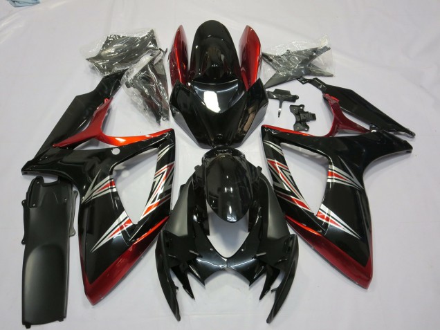 Migliori Carene Moto Suzuki GSXR 600 / GSXR 750 2006-2007 - Rosso Nero Lucido