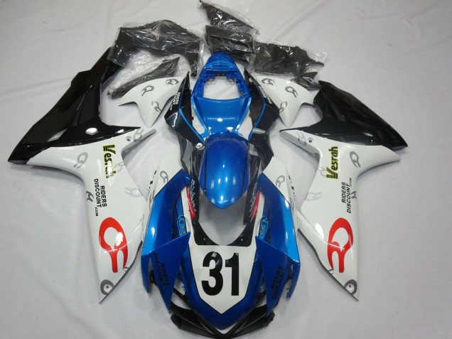 Migliori Carene Moto Suzuki GSXR 600 / GSXR 750 2011-2024 - Bianco Blu Nero Lucido Vesrah 31