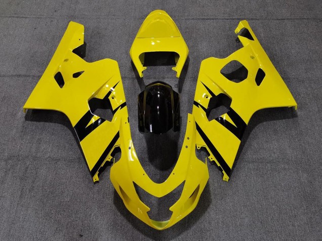 Migliori Carene Moto Suzuki GSXR 600 / GSXR 750 2004-2005 - Giallo Nero Lucido OEM Stile