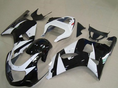 Migliori Carene Moto Suzuki GSXR 600 / GSXR 750 2001-2003 - Bianco Nero Lucido