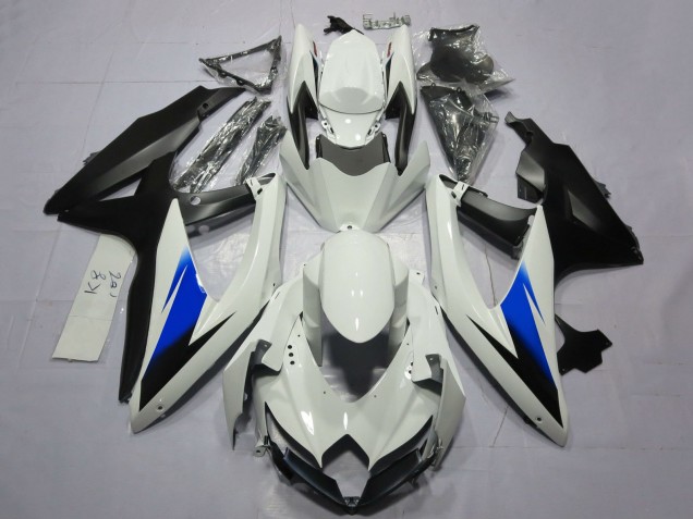 Migliori Carene Moto Suzuki GSXR 600 / GSXR 750 2008-2010 - Bianco Blu Nero Opaco