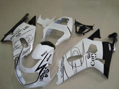 Migliori Carene Moto Suzuki GSXR 600 / GSXR 750 2001-2003 - Bianco Nero Corona Alstare
