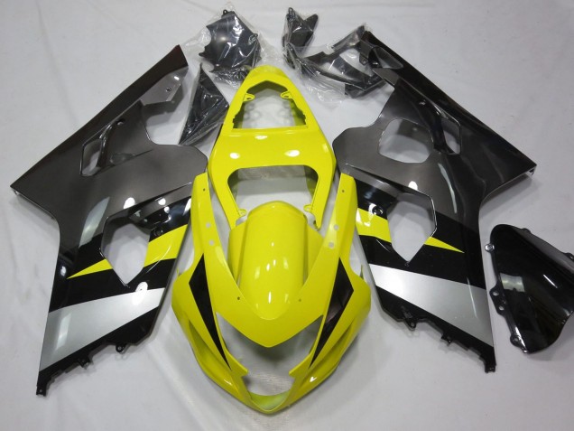 Migliori Carene Moto Suzuki GSXR 600 / GSXR 750 2004-2005 - Giallo Argento Grigio Nero