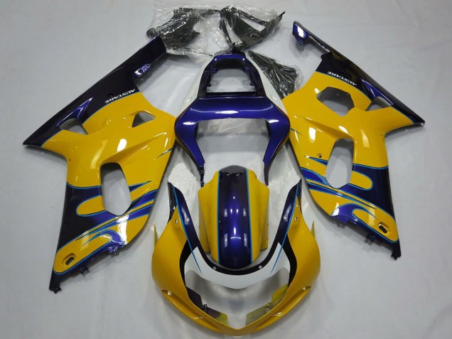 Migliori Carene Moto Suzuki GSXR 600 / GSXR 750 2001-2003 - Giallo Blu