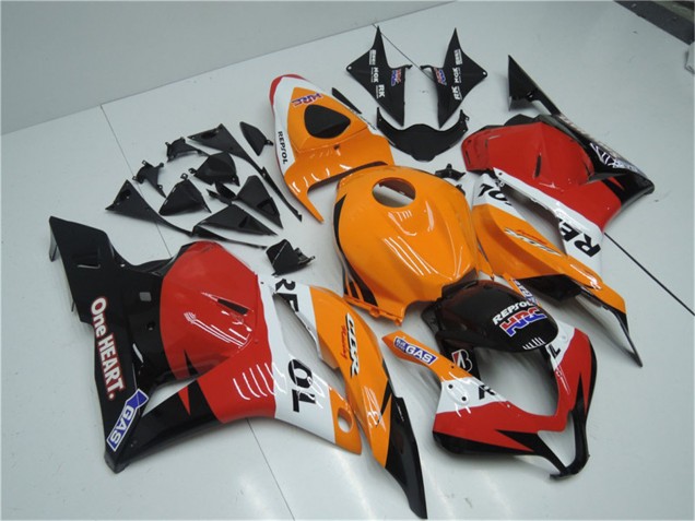 Migliori Kit Carena Moto Completo Honda CBR600RR 2009-2012 - Arancia Bianco Rosso Nero Lucido Repsol