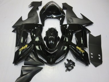 Migliori Carene Moto Kawasaki ZX10R 2006-2007 - Nero Lucido Nero Opaco Oro