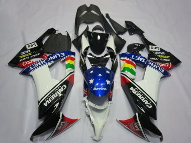Migliori Carene Moto Kawasaki ZX10R 2008-2010 - Nero Lucido Bianco Blu Rosso Eurobet Lee Carrera Star