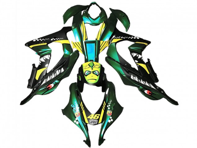 Migliori Carene Moto Kawasaki ZX10R 2016-2020 - Verde Foresta Giallo Squalo 46