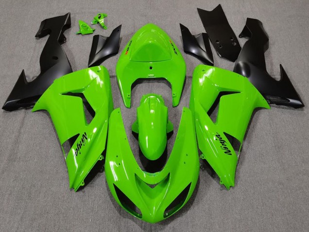 Migliori Carene Moto Kawasaki ZX10R 2006-2007 - Verde Nero Opaco