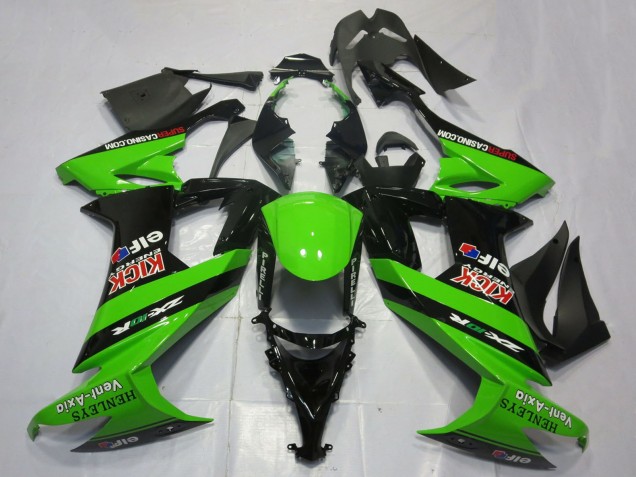 Migliori Carene Moto Kawasaki ZX10R 2008-2010 - Verde Nero Rosso Kick Elf Henleys Vent-Axia