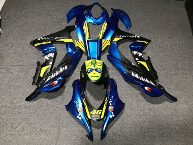 Migliori Carene Moto Kawasaki ZX10R 2016-2020 - Metallico Blu Giallo Squalo 46