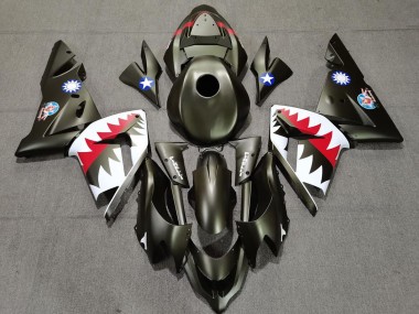 Migliori Carene Moto Kawasaki ZX10R 2004-2005 - Militare Verde Squalo