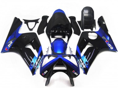 Migliori Carene Moto Kawasaki ZX6R 2003-2004 - Blu Nero Lucido Elf