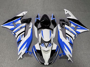 Migliori Carene Moto Kawasaki ZX6R 2009-2012 - Bianco Blu Nero Zag