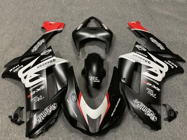 Migliori Carene Moto Kawasaki ZX6R 2007-2008 - Nero Opaco Bianco Rosso