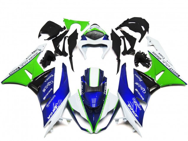 Migliori Carene Moto Kawasaki ZX6R 2009-2012 - Bianco Verde Blu Nero