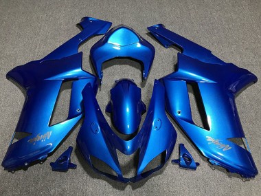 Migliori Carene Moto Kawasaki ZX6R 2007-2008 - Lucido Blu Chrome Logo