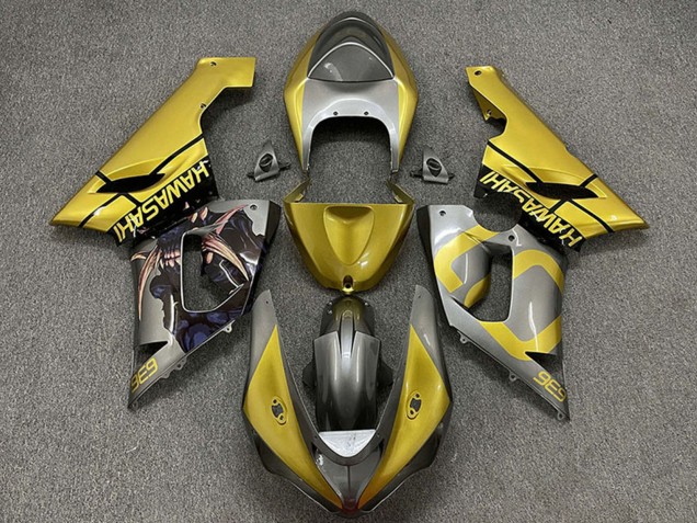 Migliori Carene Moto Kawasaki ZX6R 2005-2006 - Oro Argento