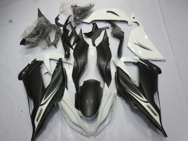 Migliori Carene Moto Kawasaki ZX6R 2013-2018 - Bianco Nero Opaco