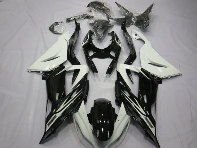 Migliori Carene Moto Kawasaki ZX6R 2013-2018 - Bianco Nero Lucido