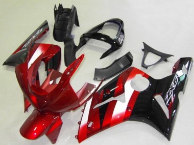 Migliori Carene Moto Kawasaki ZX6R 2003-2004 - Rosso Bianco Nero Lucido