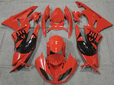 Migliori Carene Moto Kawasaki ZX6R 2009-2012 - Rosso Nero Lucido Punisher