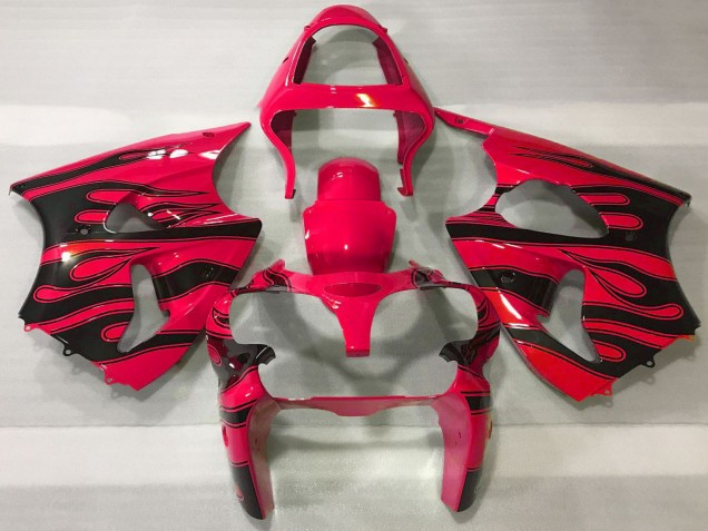 Migliori Carene Moto Kawasaki ZX6R 2000-2002 - Rosso Nero Fiamma