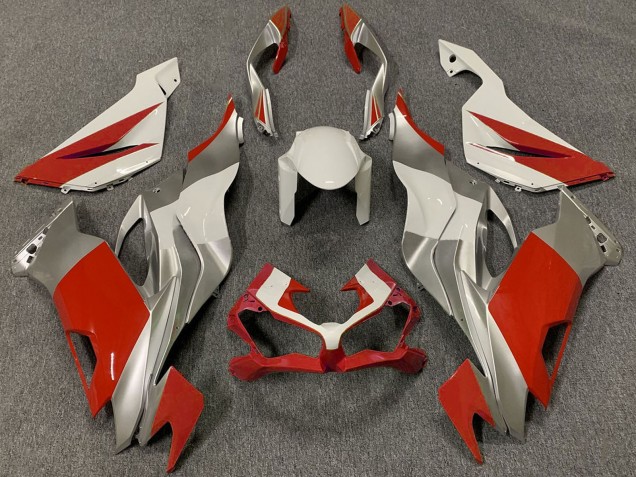 Migliori Carene Moto Kawasaki ZX6R 2019-2022 - Bianco Argento Rosso