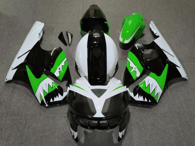 Migliori Carene Moto Kawasaki ZX12R 2002-2006 - Verde Nero Bianco Squalo