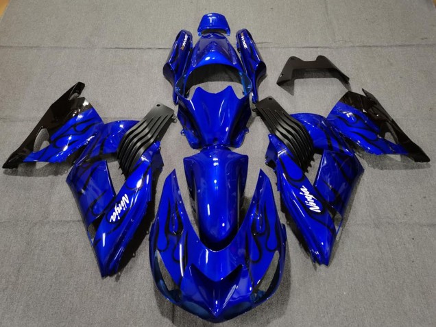 Migliori Carene Moto Kawasaki ZX14R 2006-2011 - Blu Nero Fiamma