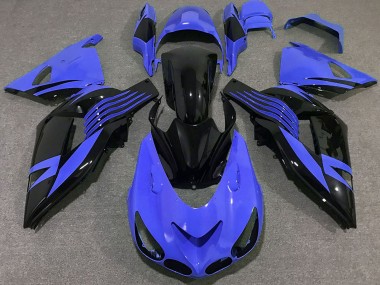 Migliori Carene Moto Kawasaki ZX14R 2006-2011 - Blu Nero Lucido