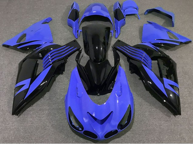 Migliori Carene Moto Kawasaki ZX14R 2006-2011 - Blu Nero Lucido
