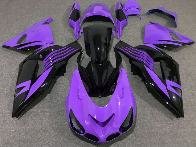 Migliori Carena Moto Kawasaki ZX14R 2006-2011 - Viola Nero Lucido