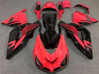 Migliori Carena Moto Kawasaki ZX14R 2006-2011 - Rosso Nero Lucido
