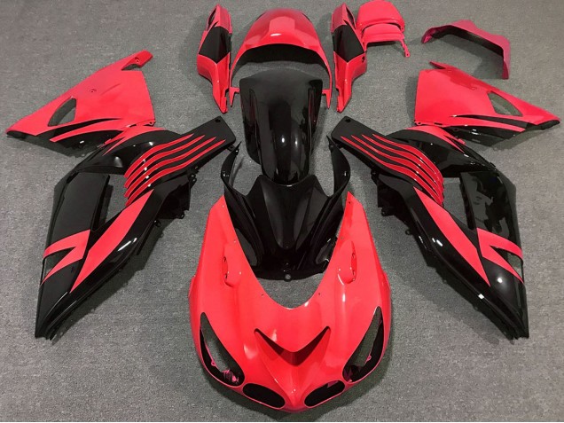 Migliori Carena Moto Kawasaki ZX14R 2006-2011 - Rosso Nero Lucido