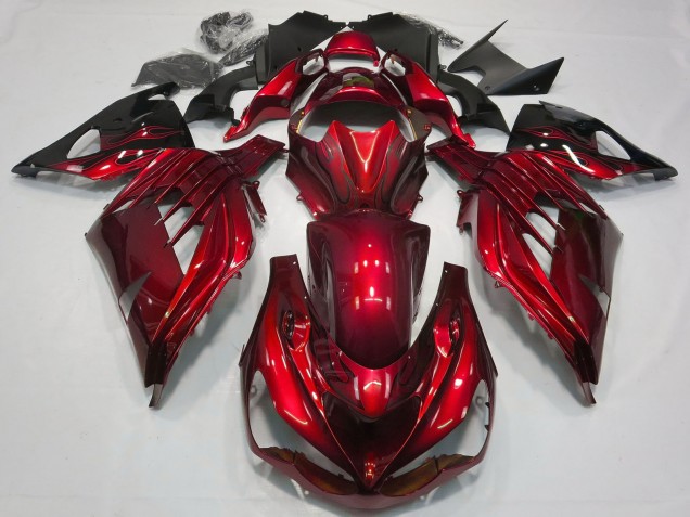 Migliori Carena Moto Kawasaki ZX14R 2012-2024 - Rosso Nero Lucido