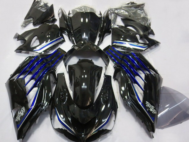 Migliori Carene Moto Kawasaki ZX14R ZZR1400 2012-2024 - Nero Lucido Blu