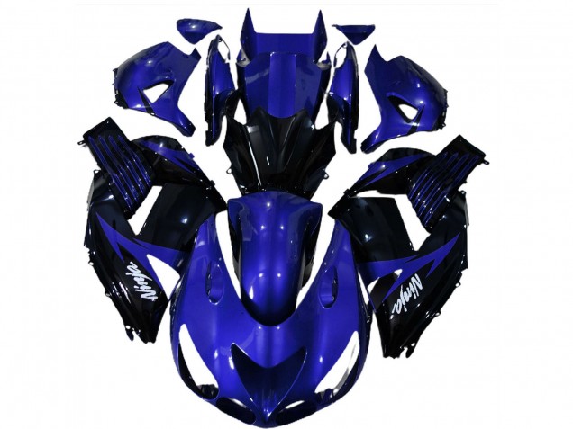Migliori Carene Moto Kawasaki ZX14R 2006-2011 - Blu Nero Lucido Bianco Ninja