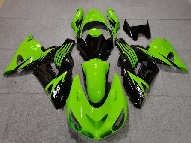 Migliori Carene Moto Kawasaki ZX14R 2006-2011 - Verde Nero Lucido Bianco Ninja