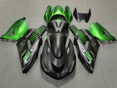 Migliori Carene Moto Kawasaki ZX14R 2006-2011 - Verde Nero Opaco