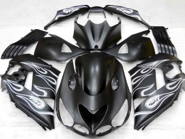 Migliori Carene Moto Kawasaki ZX14R 2006-2011 - Nero Opaco Argento Fiamma