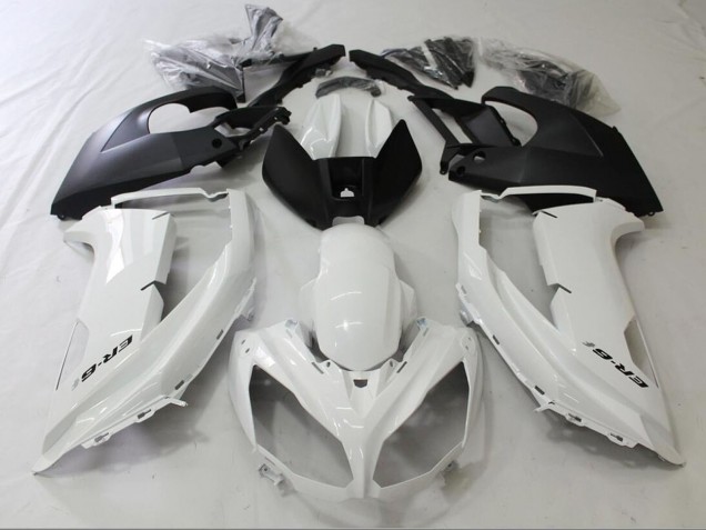 Migliori Carena Moto Kawasaki Ninja ER6F 2012-2014 - Lucido Bianco Nero Opaco