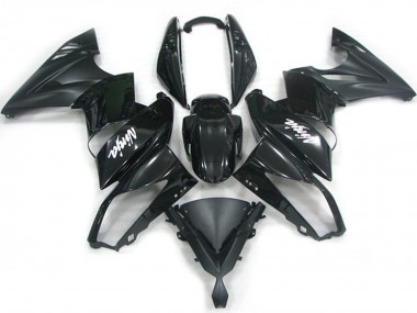 Migliori Carene Moto Kawasaki Ninja 650R 2009-2011 - Nero Lucido Nero Opaco Bianco Decal