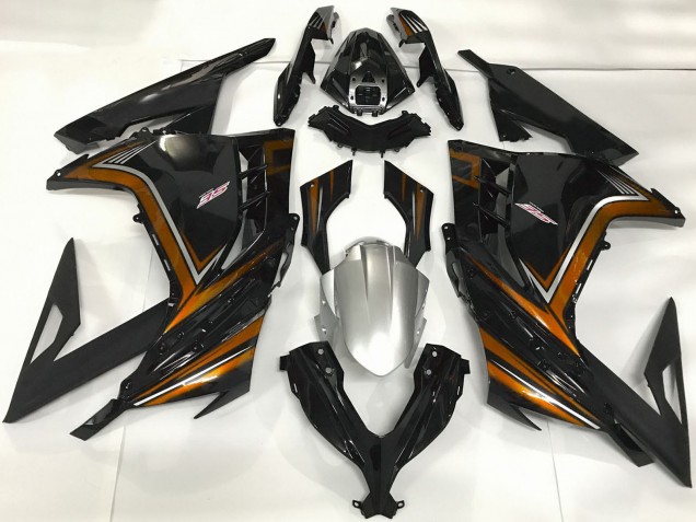 Migliori Carene Moto Kawasaki Ninja 300 2013-2017 - Nero Lucido Arancia
