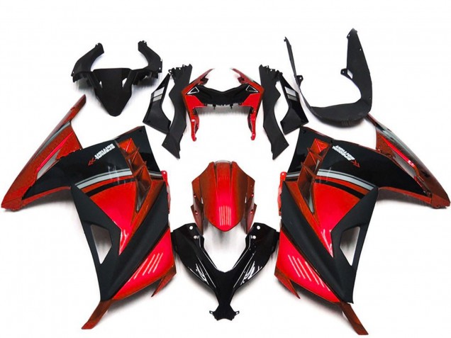 Migliori Carene Moto Kawasaki Ninja 300 2013-2024 - Rosso Nero