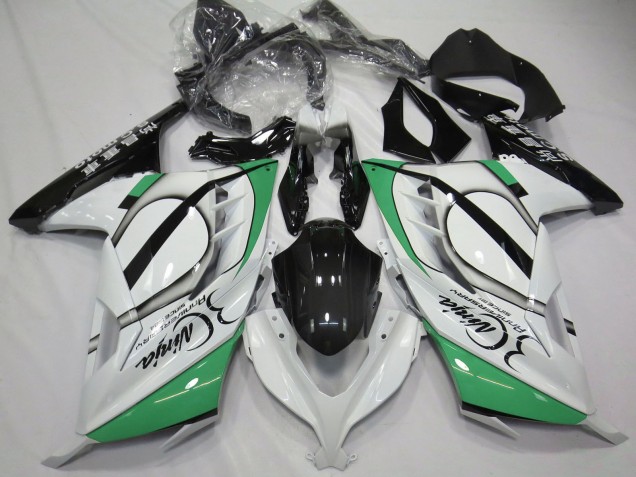 Migliori Carene Moto Kawasaki Ninja 300 2013-2017 - Lucido Bianco Verde Nero