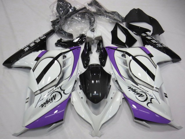 Migliori Carene Moto Kawasaki Ninja 300 2013-2017 - Lucido Bianco Viola Nero